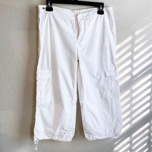 Tommy White Eyelet Cargo Capri Pants Size 7